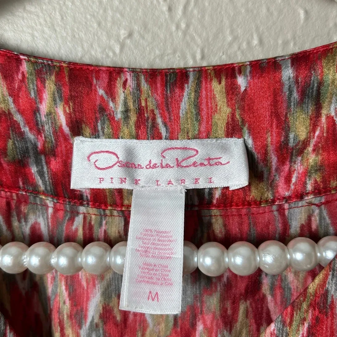 Oscar De La Renta Nightgown Size Medium Colorful Designer Mumu Sleep Dress Robe - Image 3