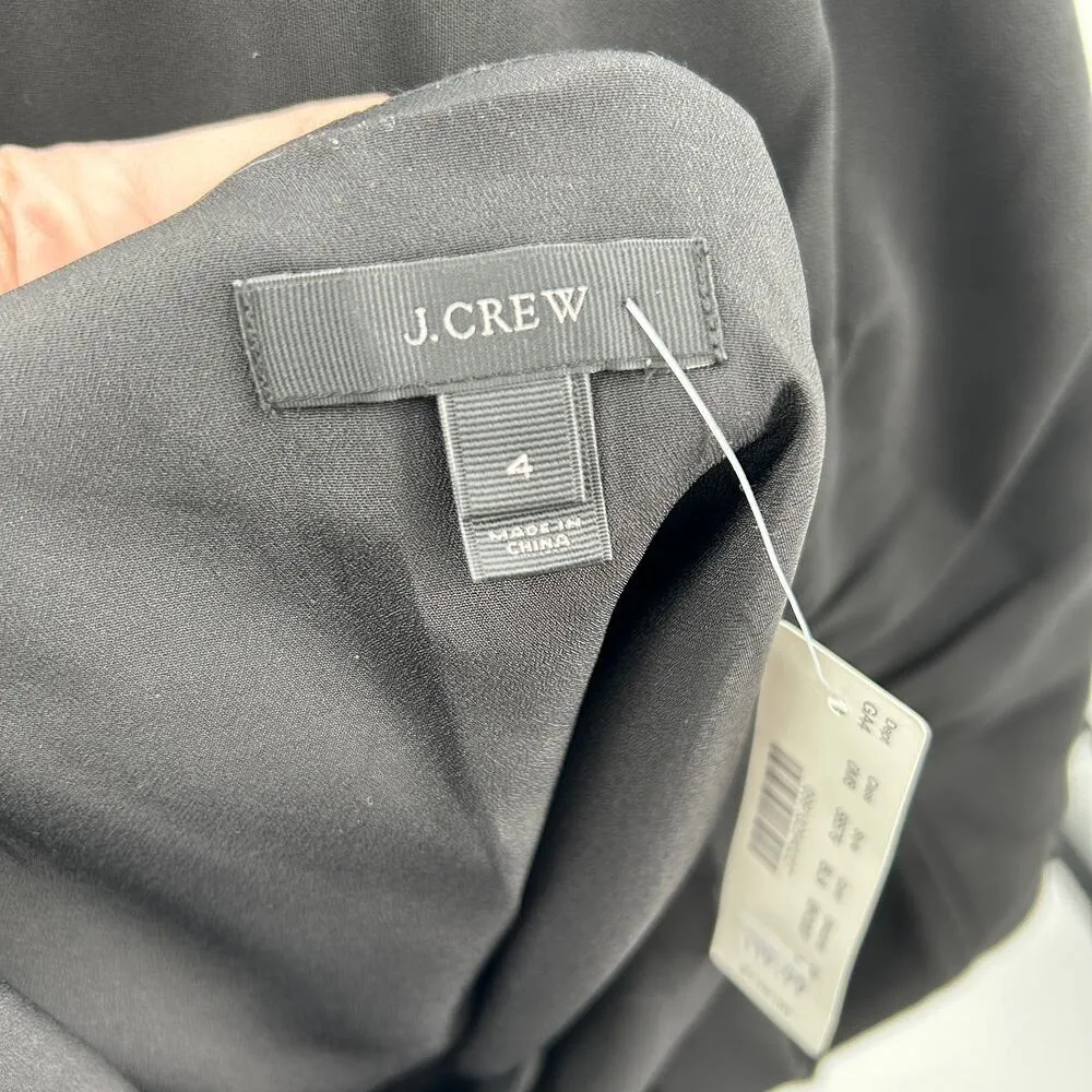 J. Crew Black Crepe Sleeveless Camille Cocktail Office Dress 58579 Size 4 - Image 8
