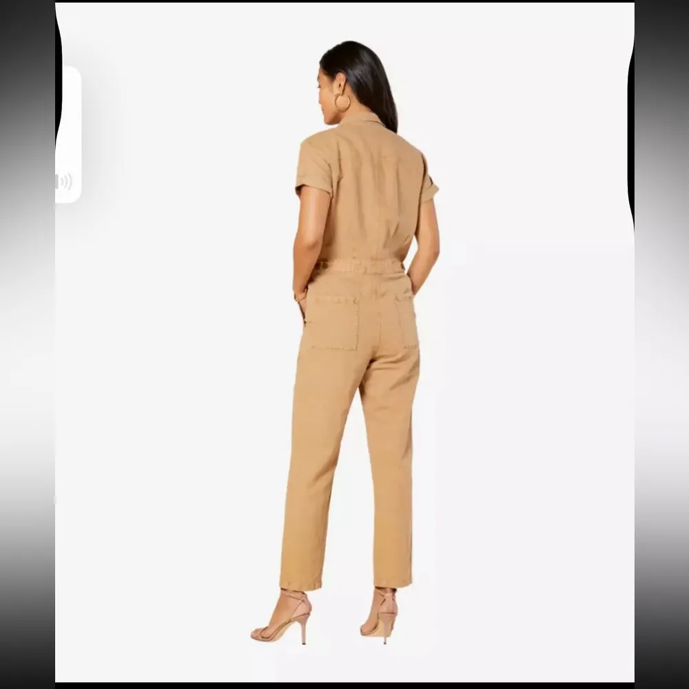 Outerknown S.E.A. Suit S Sand Brown Organic Cotton Linen Jumpsuit Coveralls New - Image 5