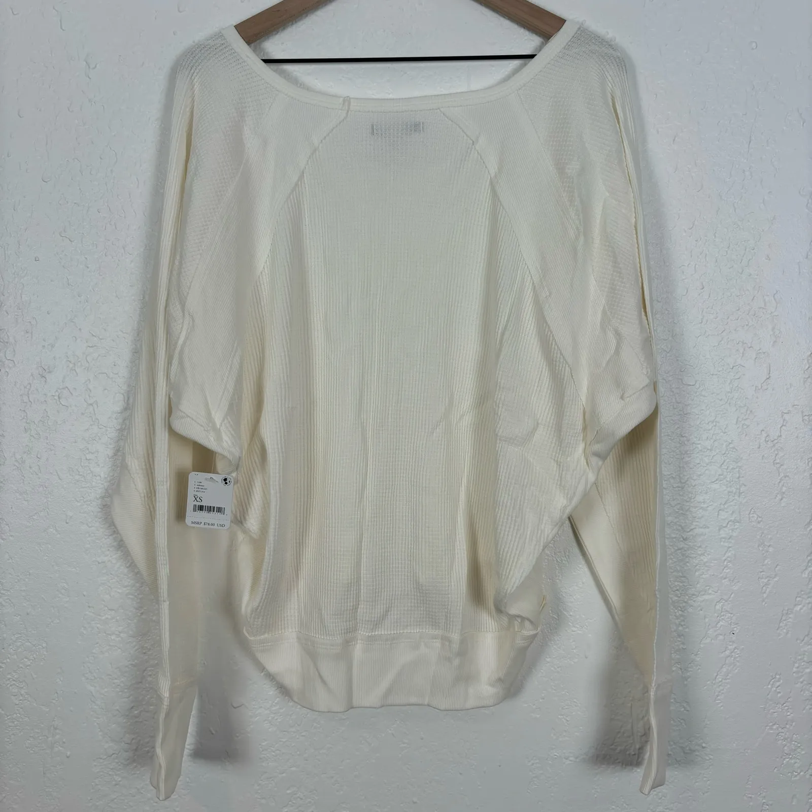 Free People Santa Clara Thermal Top in Alabaster NWT Size XS - Image 3