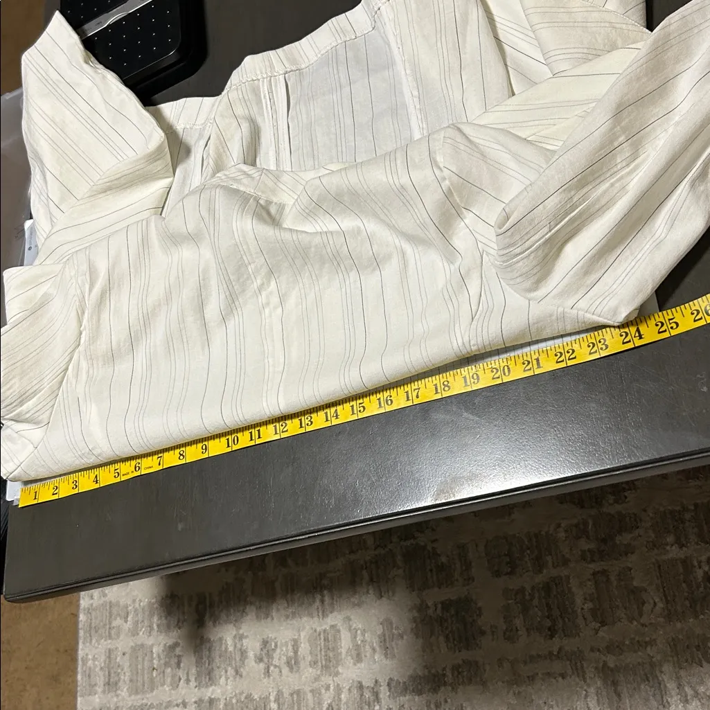 Rachel Zoe Blazer Women Large White Blue Magnolia Cottage Cowgirl Pocket Light - Image 5