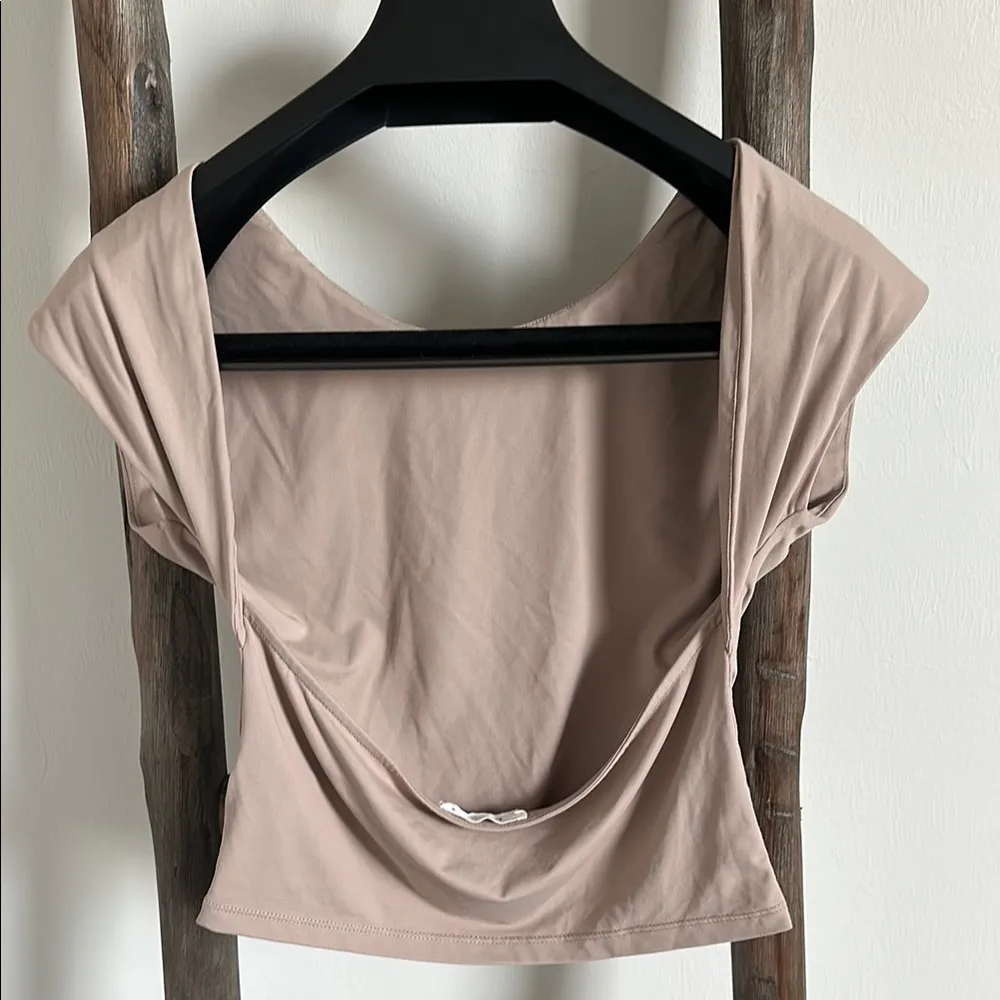 Women's Beige Cap Sleeve Top - Image 6