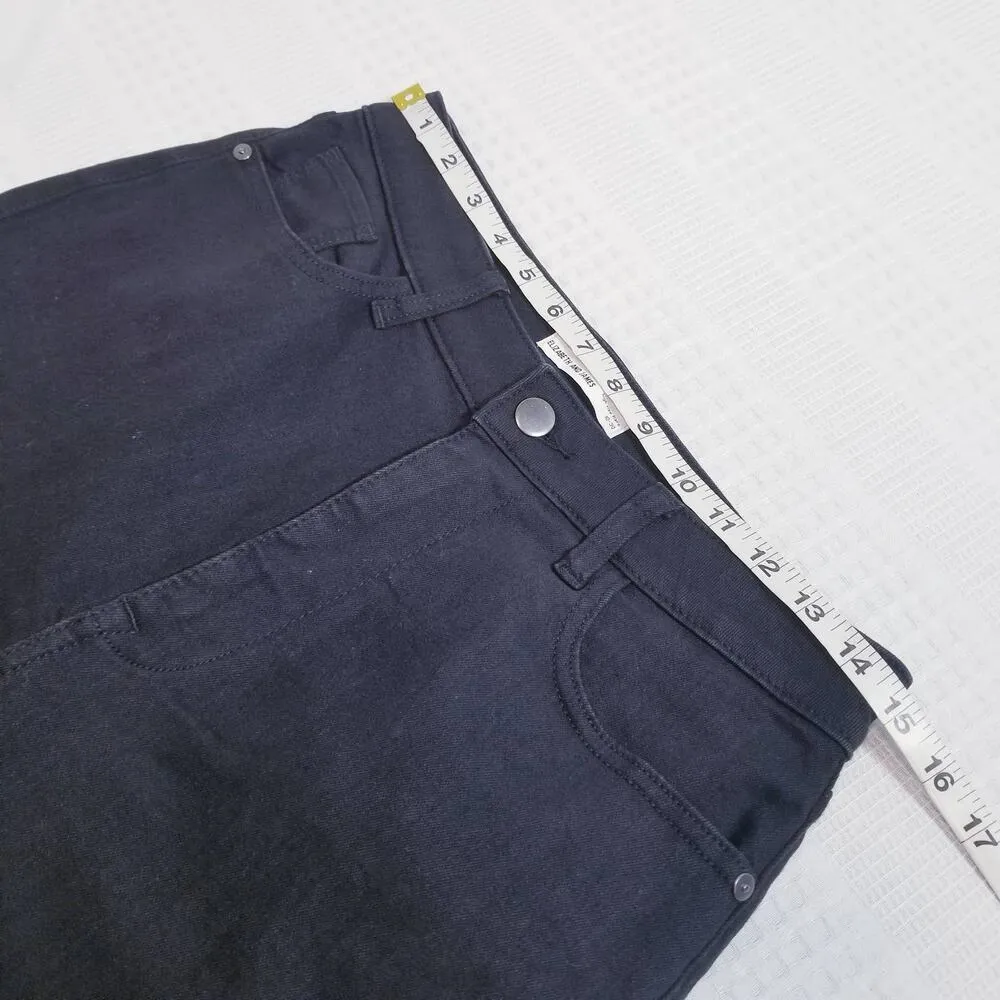 Elizabeth & James High Rise Flare Black Denim - Image 4