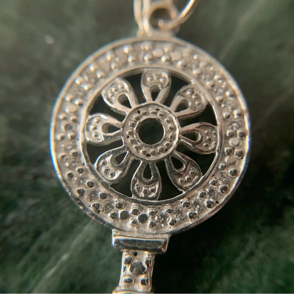 925 LA Key Pendant Necklace Cubic Zirconia Sterling Silver 24” - Image 4