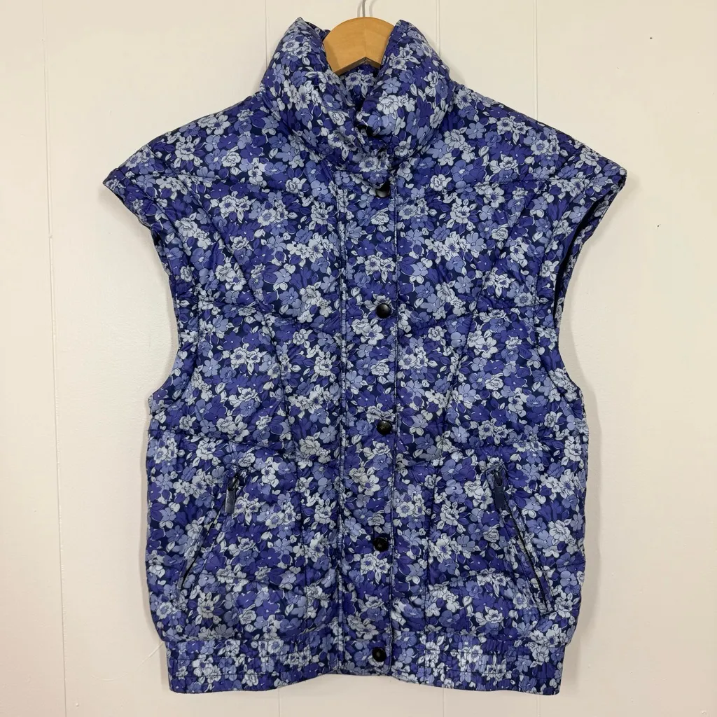 Les Coyotes De Paris Purple Floral Puffer Vest Size 10 - Image 2