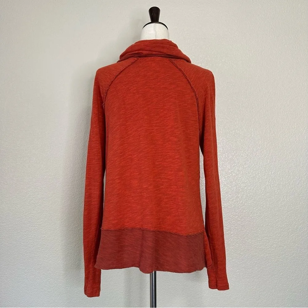 Free People FP Beach Heathered Burnt Orange Cocoon Cowl Pullover Top - Image 8