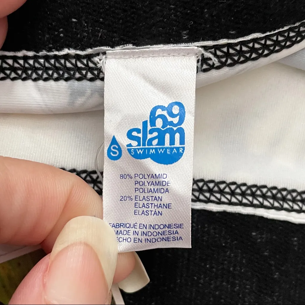 69 Slam White Black Green Butterfly Bikini Bottoms NWT Small Elastic Waistband - Image 10