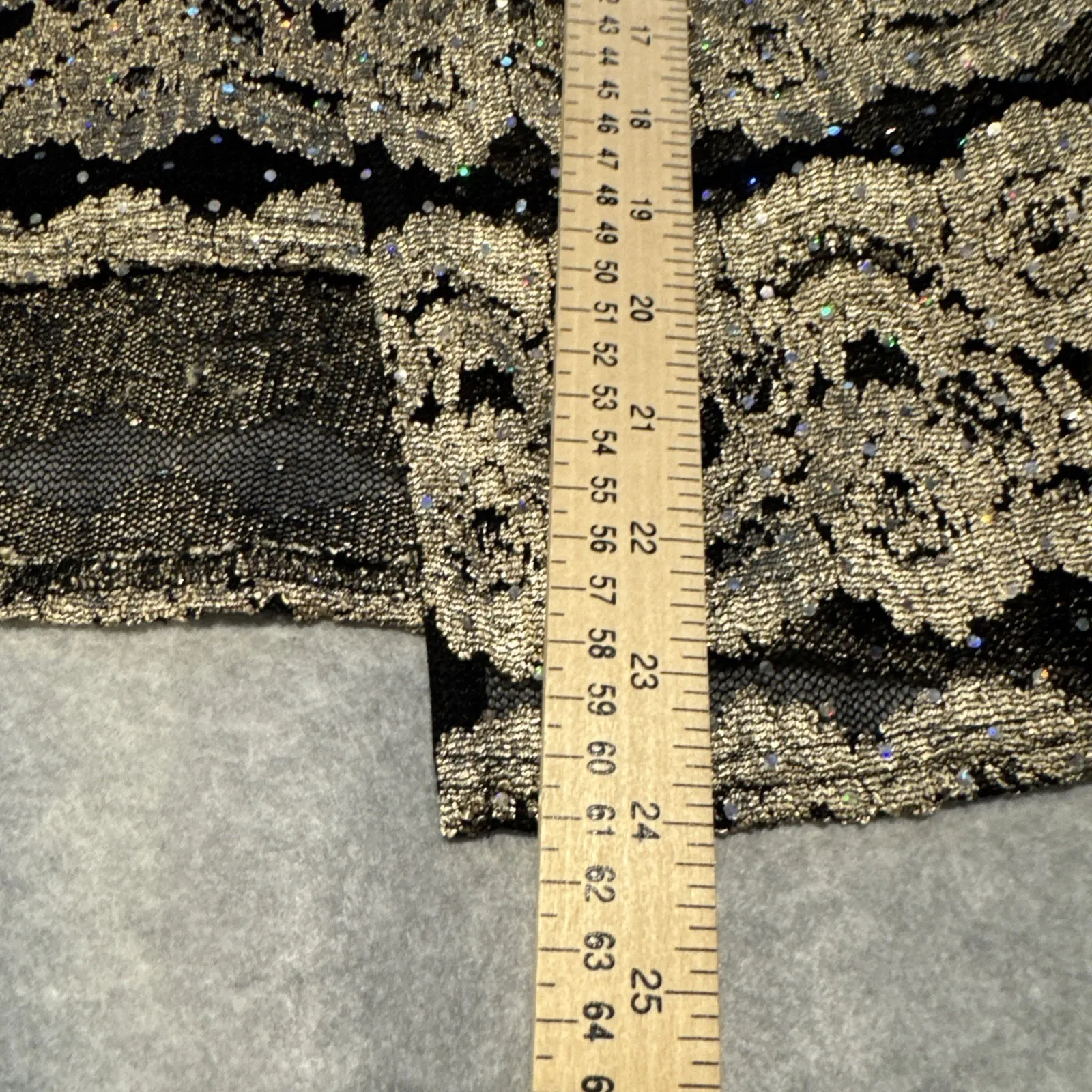 Vintage R&M Richard's Top Womens Large Black Gold Lace Sparkle Formal Festive - Image 11