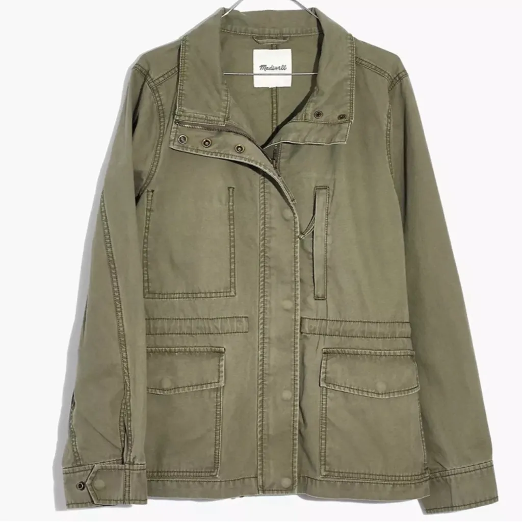 Madewell Passage Desert Olive Military Utility Lightweight Jacket S - Image 2
