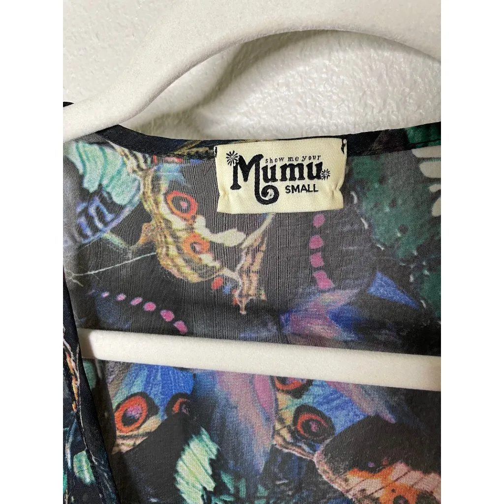 Show Me Your Mumu Peta Boo Beautyfly Tunic Size Small Butterflies Boho Cutout - Image 6