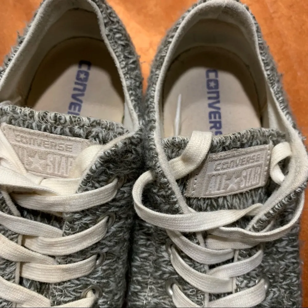 Converse All Star Sweater Knit Gray Low Top Sneakers - Image 7