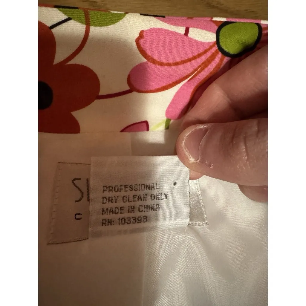 Silk Club Women Size Large Floral Beaded Colorful Blazer Jacket Art Professional - Image 8