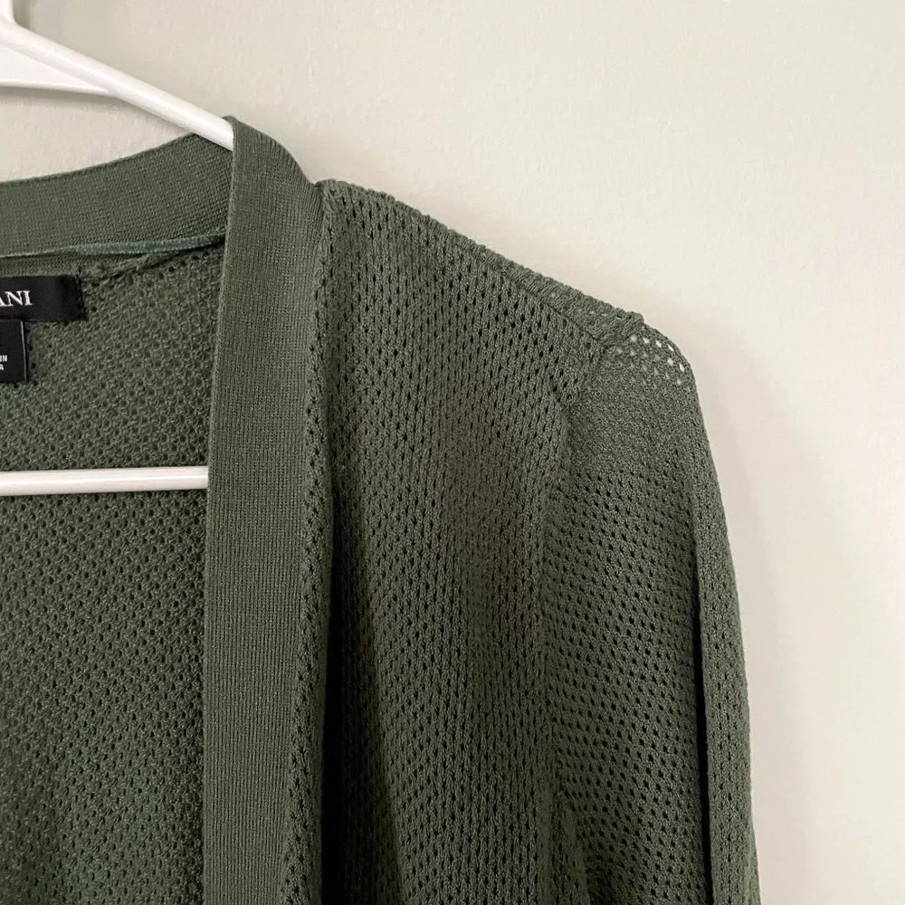 Alfani green 3/4 sleeves cardigan sweater pockets rayon nylon comfortable knit - Image 2