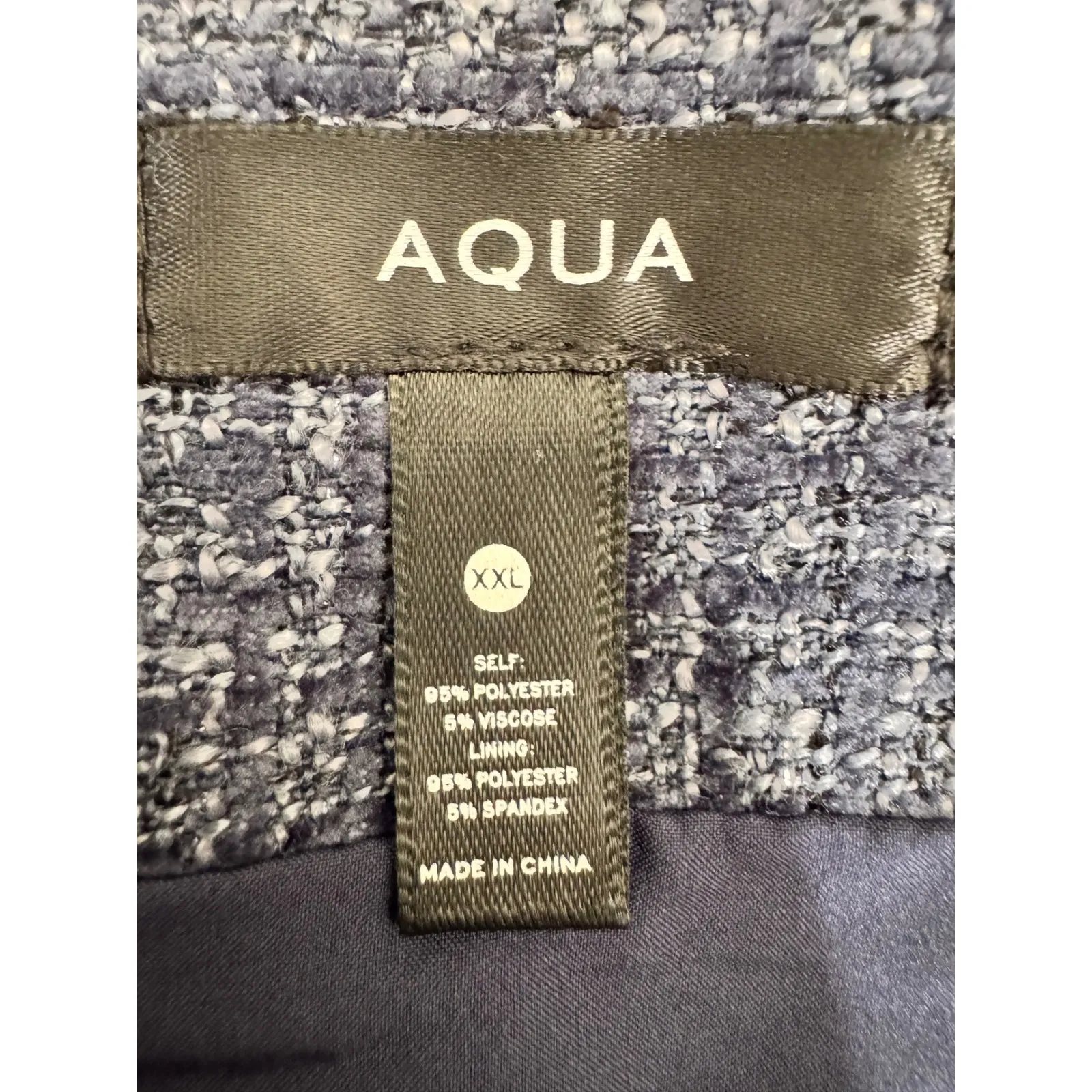 AQUA Tweed Mini‎ Dress Pearl Straps Ruffle Hem Party Cocktail XXL - Image 9