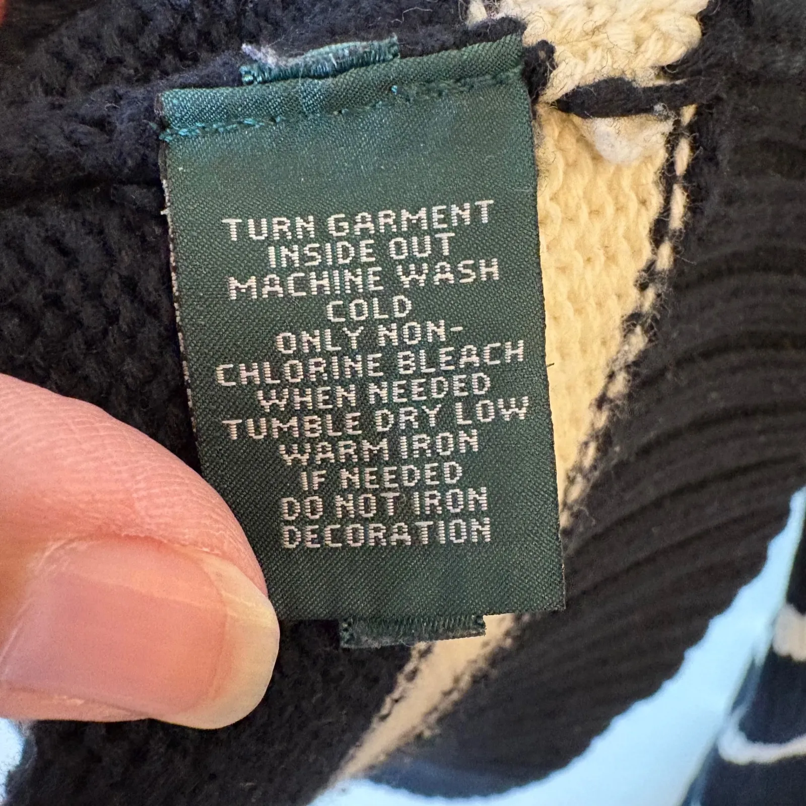 Vintage Y2K LRL Lauren Jeans Co. Striped Nautical Sweater Size Small Black White - Image 6