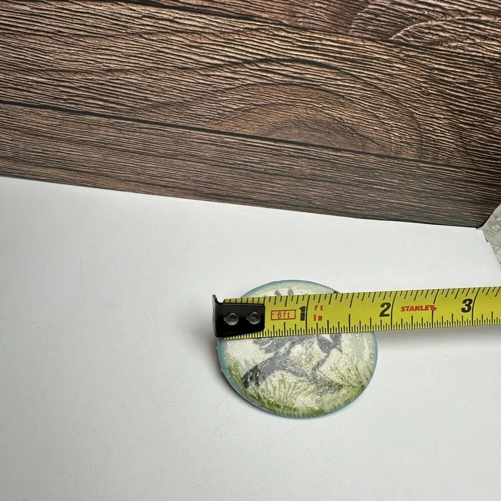 Bird Ceramic Handmade Glitter Finish Brooch Pin Black Throated Sparrow - Image 5