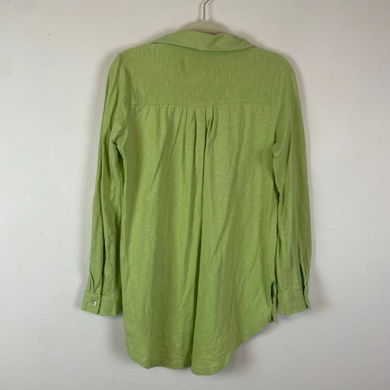 Soft Surroundings‎ Embroidered Cotton Shirt Tunic Green Women's Small Bohemian - Image 9