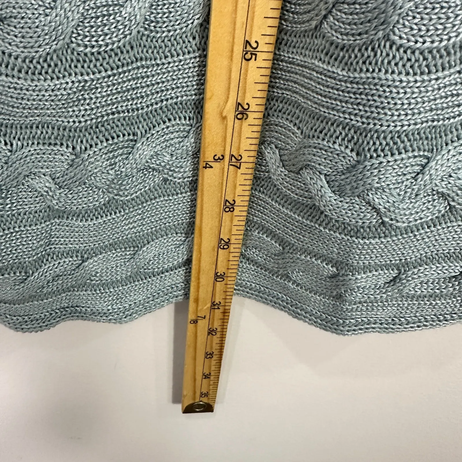 Lauren Ralph Lauren L Blue Cable Knit Sweater Tunic Coastal Quiet Luxury Preppy - Image 3