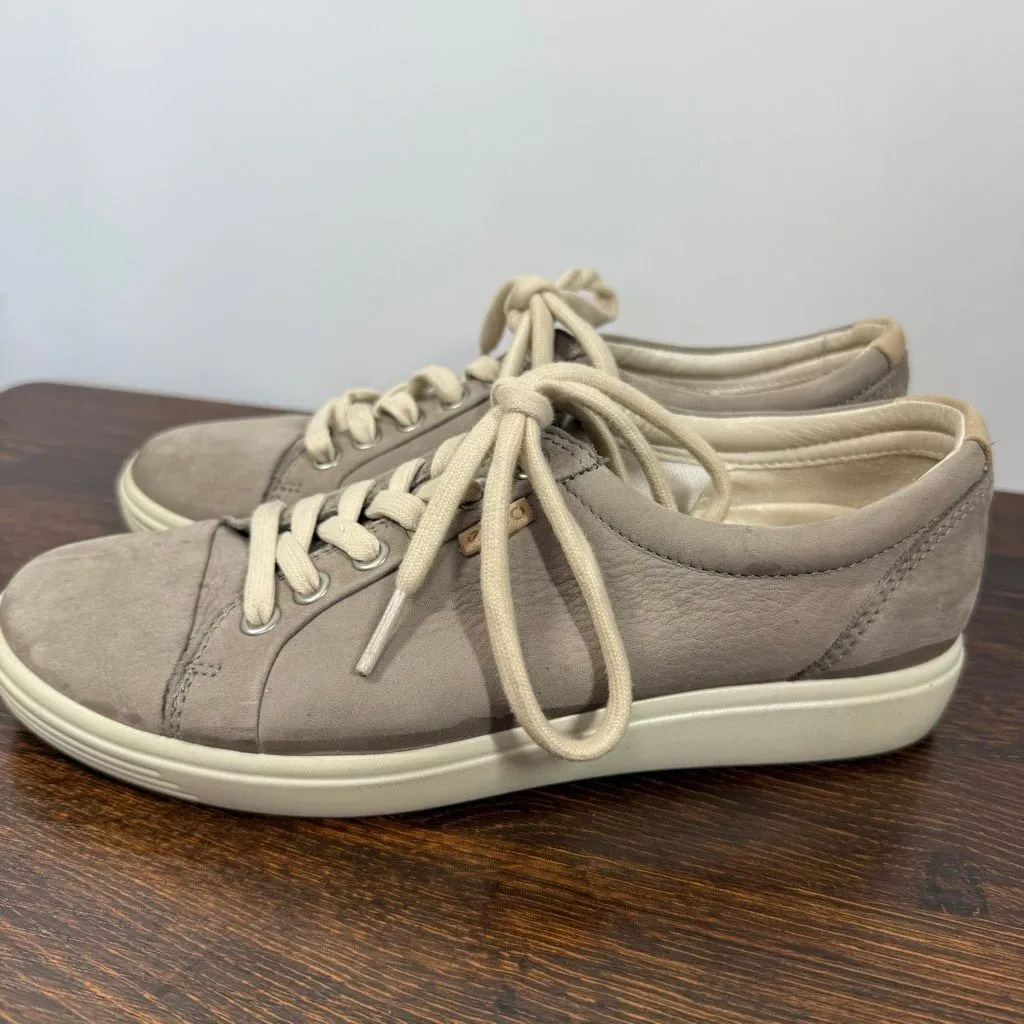 Ecco Women’s Soft 7 tan leather sneaker comfort shoe size 6 - Image 2