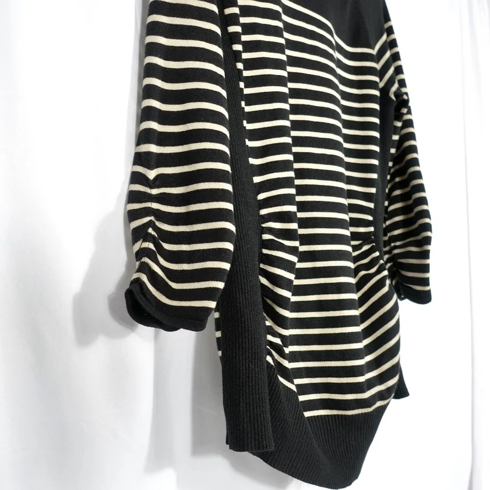 Metaphor Crew Neck 3/4 Sleeve Stripe Sweater - Image 2