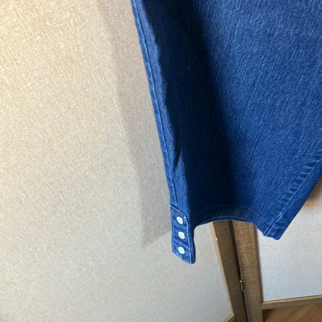 Just My Size  Blue Denim capris with Button Detail 2x - Image 2