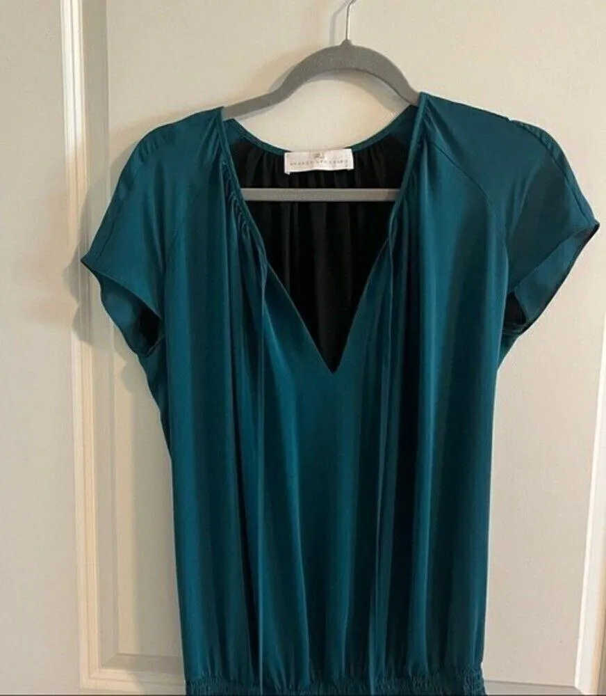 - Amanda Uprichard  Waist Ruffle Green Dress S - Image 6