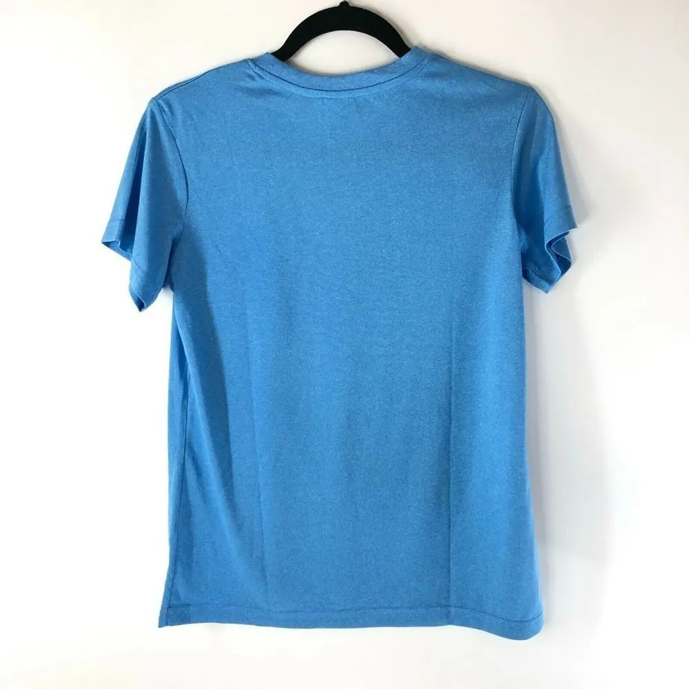 Ultra Club Womens T Shirt Cool & Dry Crew Neck Short Sleeve Blue Size M Size M - Image 2