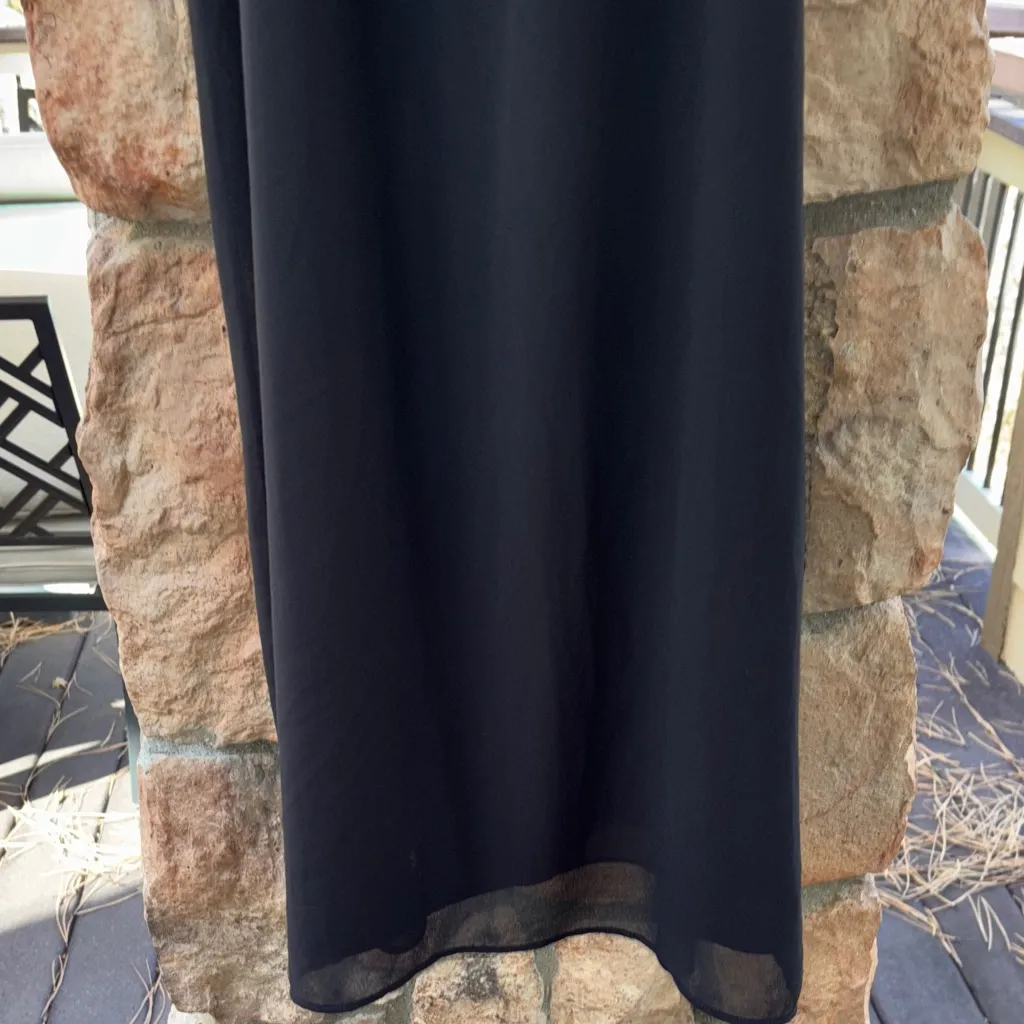 Naked Zebra LARGE Black High Ruffle Neck Halter Sleeveless Mini Dress LBD - Image 8