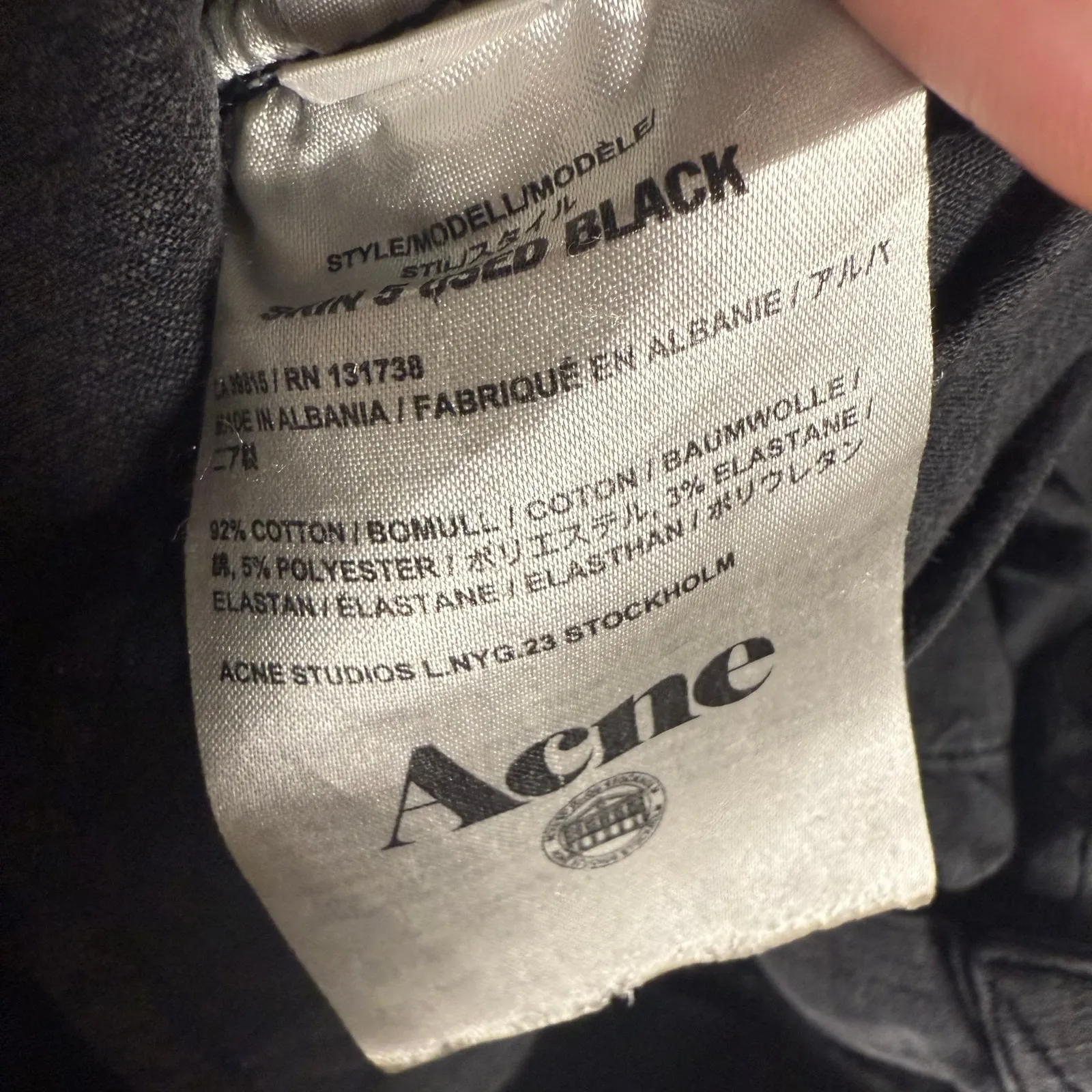 Acne Studio Skin 5 Used Black High Rise Denim Skinny Jeans Size 27 - Image 12