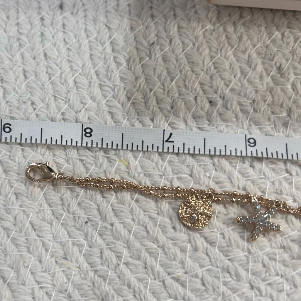 Lilly Pulitzer Gold Sea Life Charm Bracelet crystal Starfish, Fish Sand Dollar - Image 5