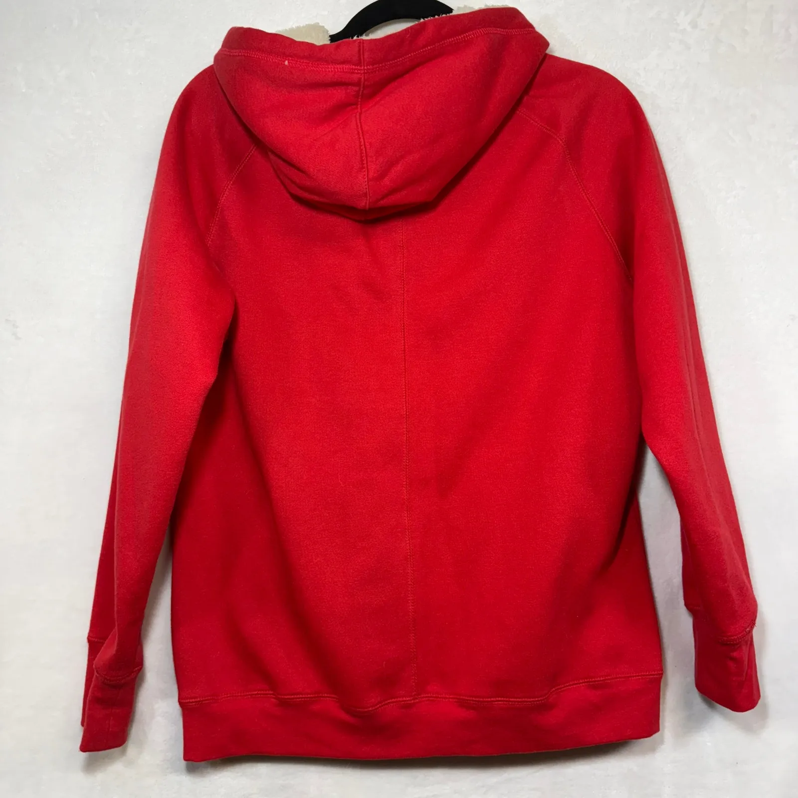 NHL Chicago Blackhawks L Full Zip Sherpa Hoodie Pockets Warm Fall Hockey Fan Red Size L - Image 4