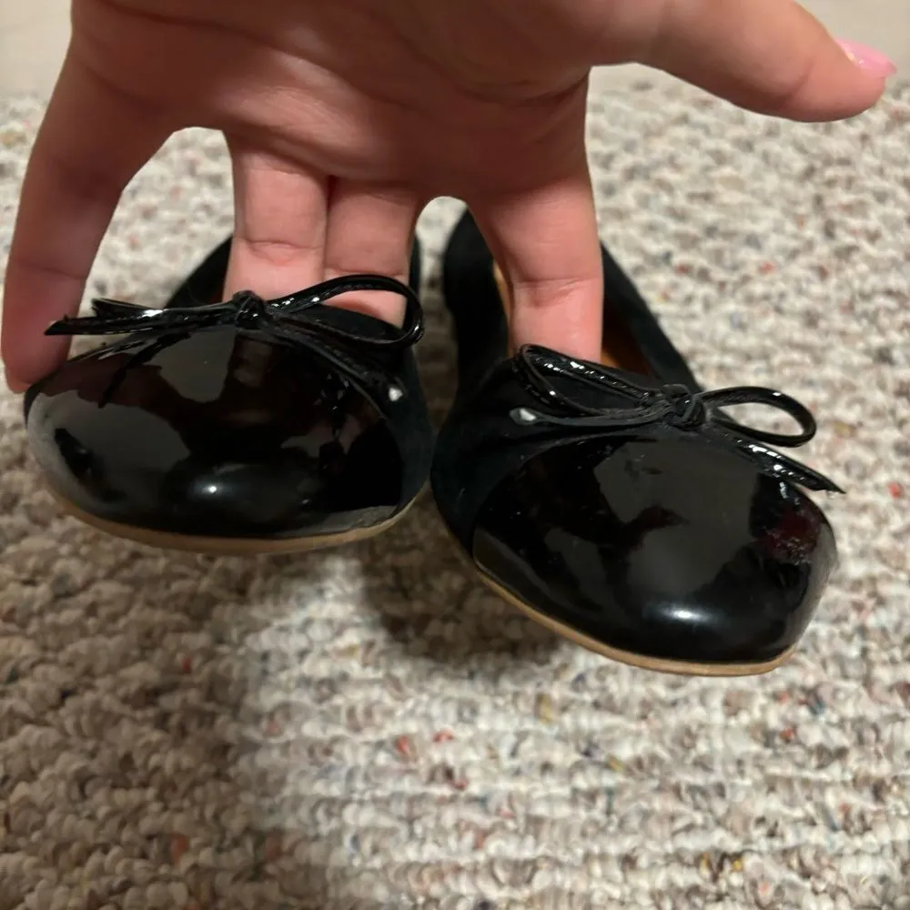 Shoes of Prey Black Suede Leather Bow Ballet Flat - Image 8