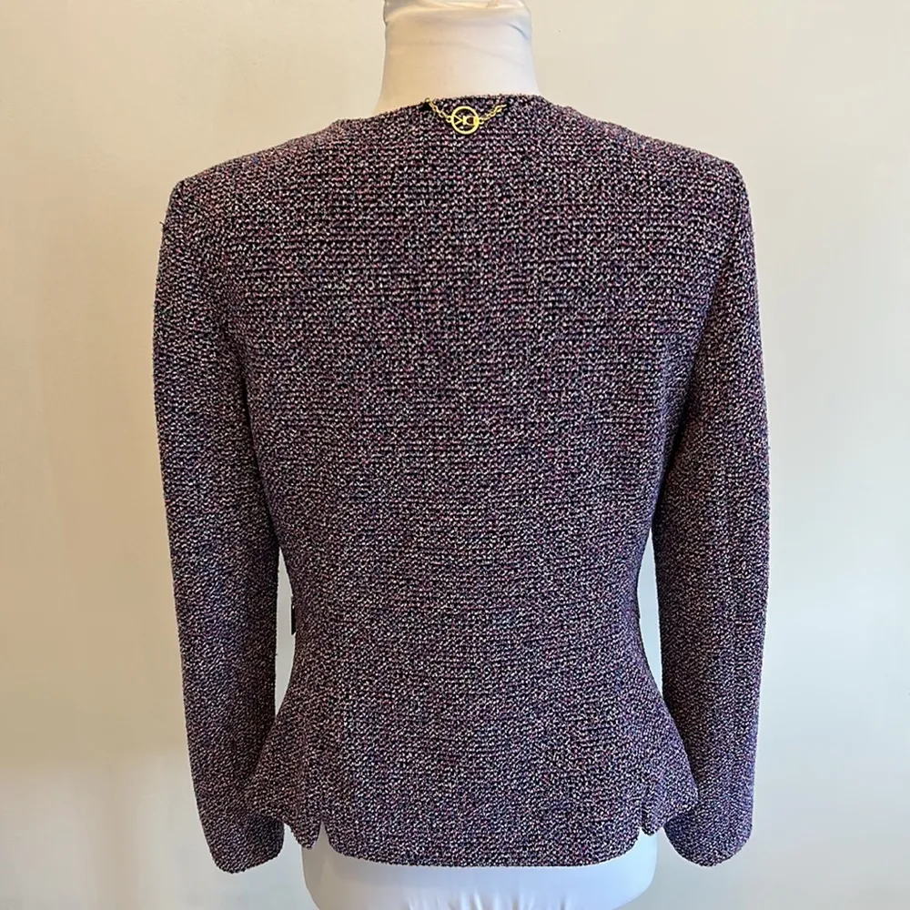 Donna Karan Boucle/Tweed Full Zip Jacket - Image 2