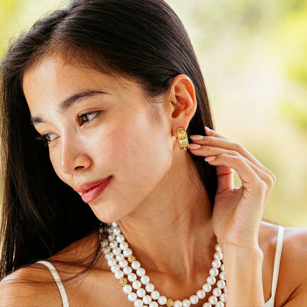 Capucine De Wulf 18 Karat Gold Plated Brass Berry Classic Small Hoop Earrings - Image 2