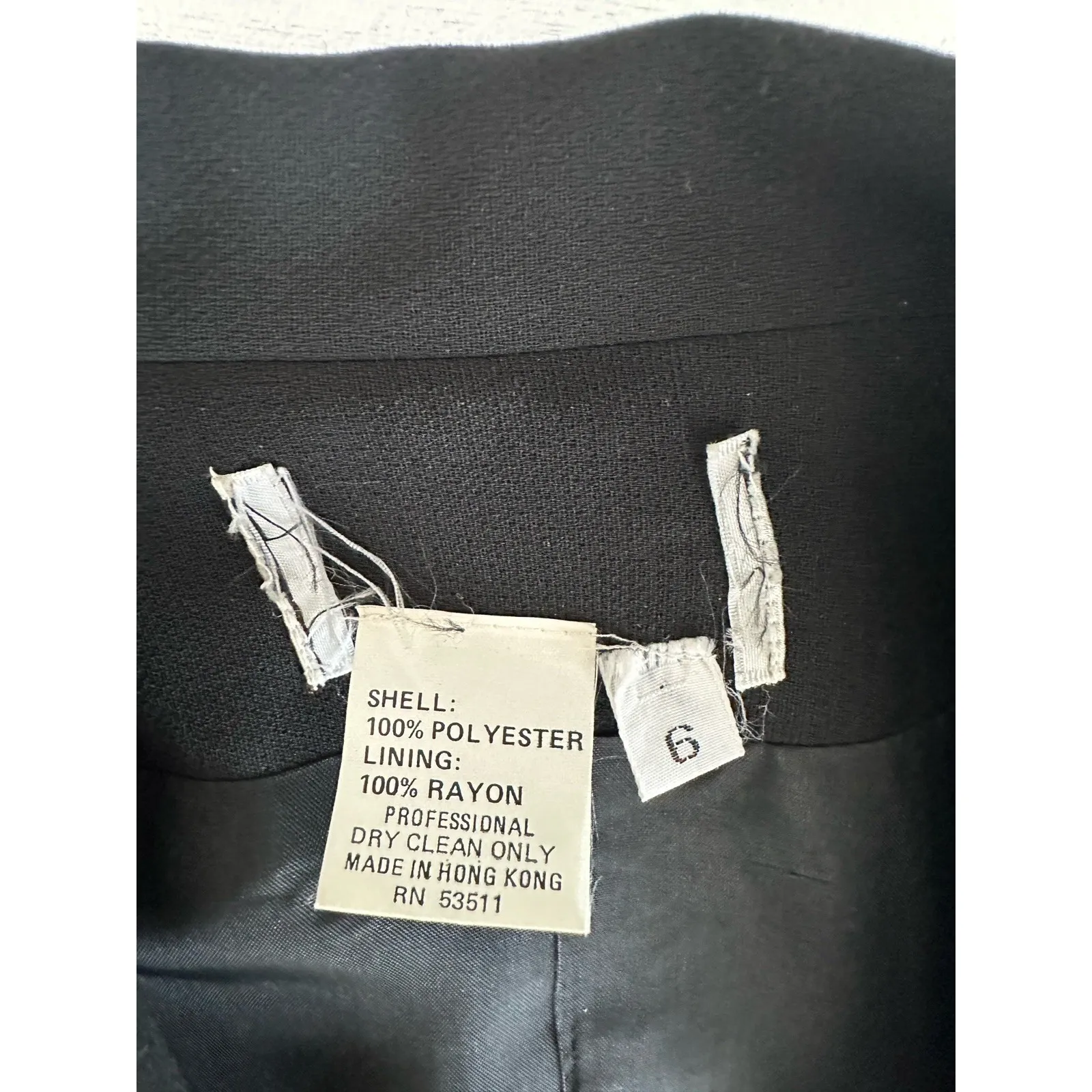 Women's Black Cropped Formal Blazer Jacket, Sz: 6 (b14) - Image 4