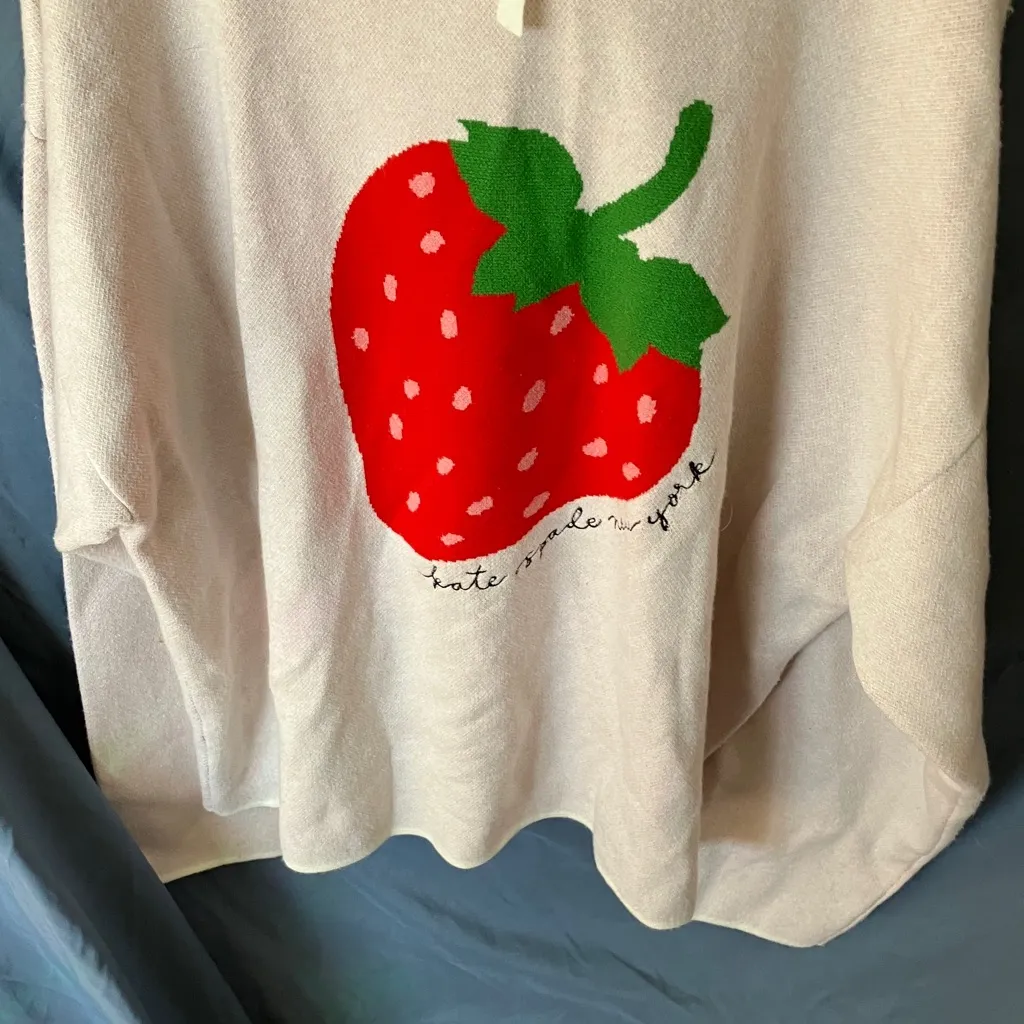Kate Spade x Target: Cream Sweater Hoodie- Strawberry Design- XXL - Image 13