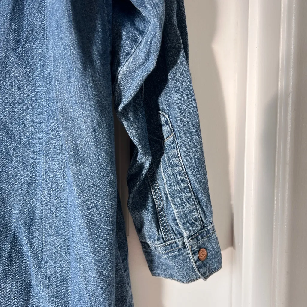 Vintage Levi’s 90s Women’s Blue Denim Top Cotton Long Sleeve M/L Hong Kong - Image 6