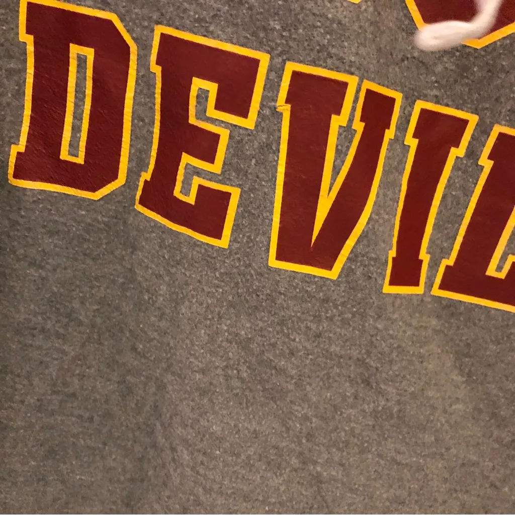 Pink Victoria’s Secret 5th & Ocean Arizona State Fork ‘Em Devils Hoodie Grey‎ XS - Image 3