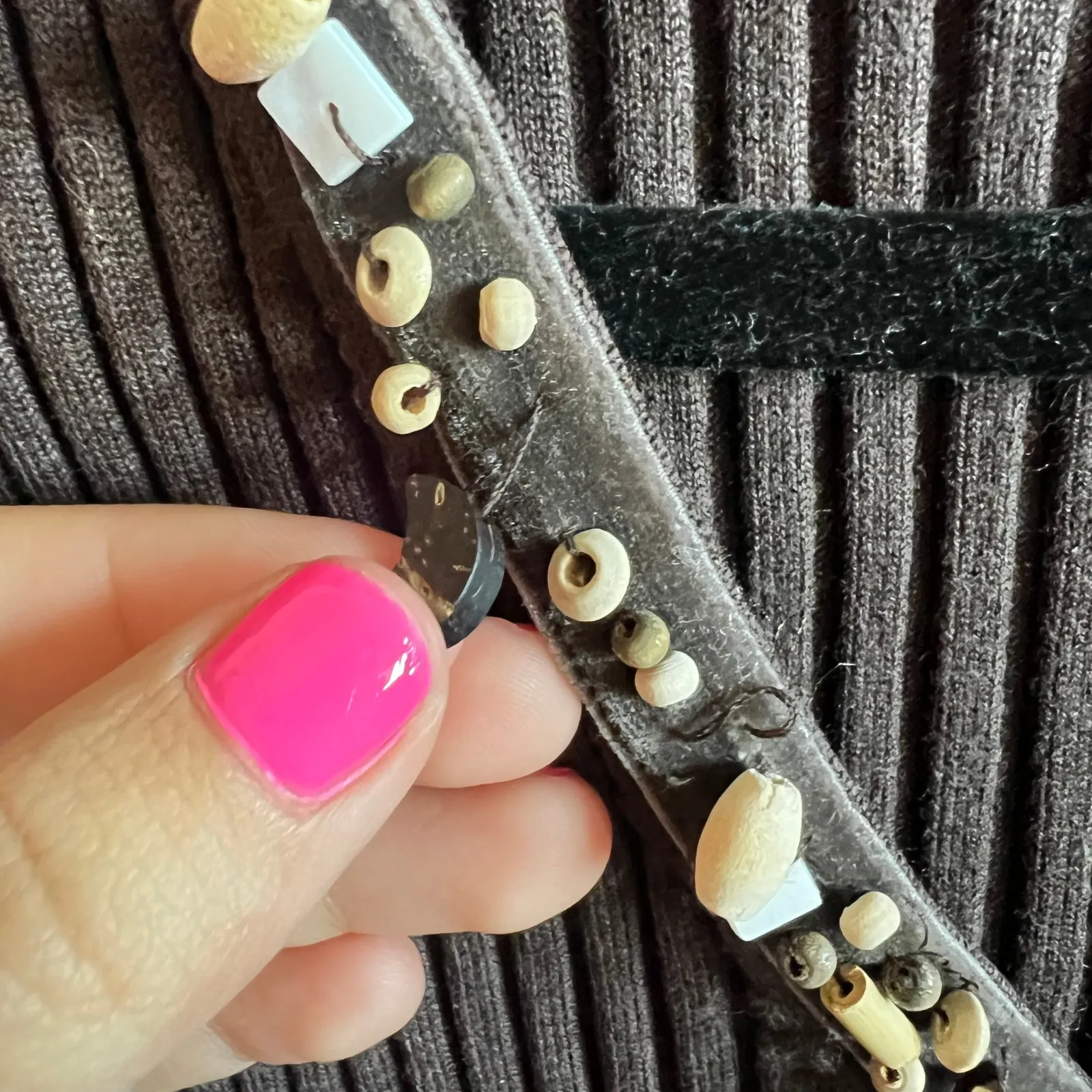 Vintage Beaded Tank Top Y2K 2000s Western Festival Coachella XL Brown - Image 6