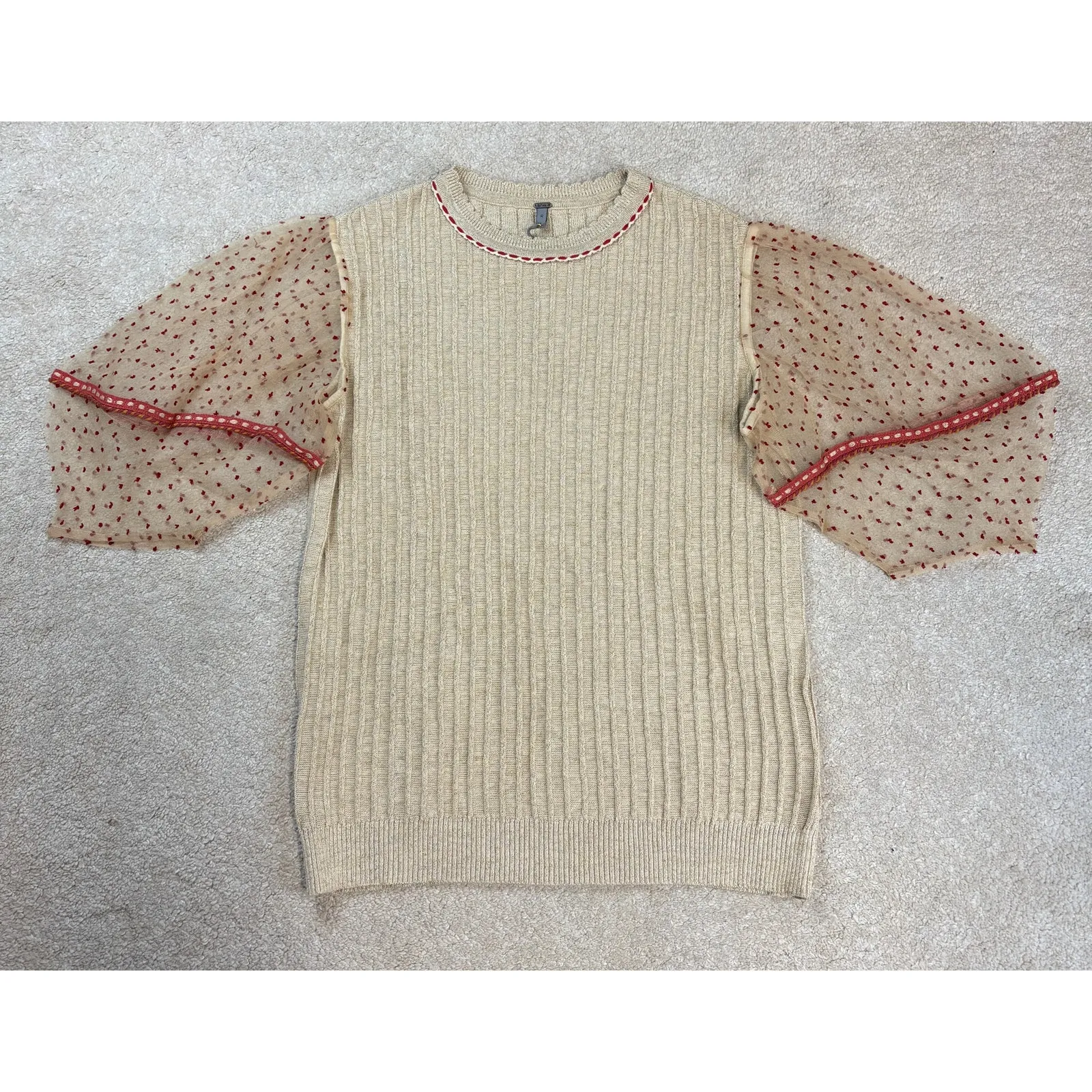 NWT Anthropologie Bl-nk London Meniya Knitted Top Ivory Size 1X - Image 3