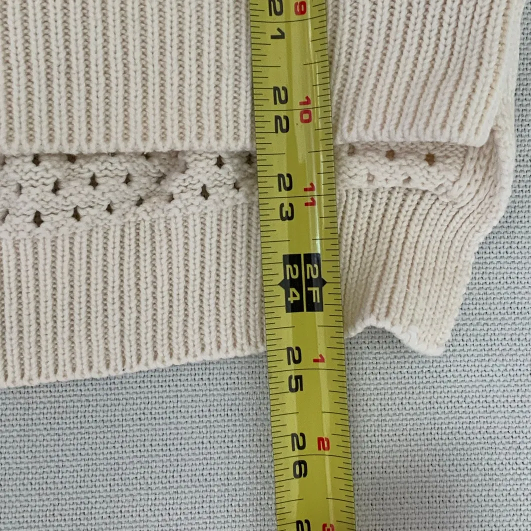 Varley Arabella Knit Cream Sweater size small - Image 11
