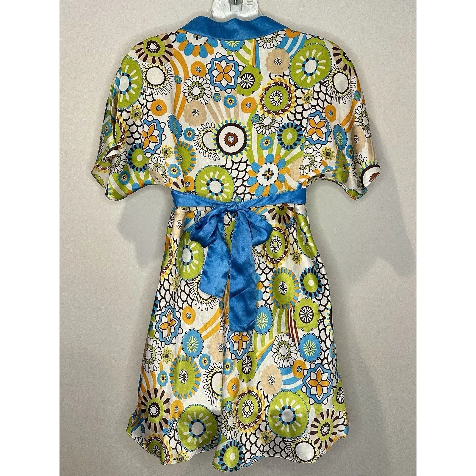 Ginger Blu 100% Silk Retro Floral Multicolor Tunic Top Size S Small EUC!!! - Image 2