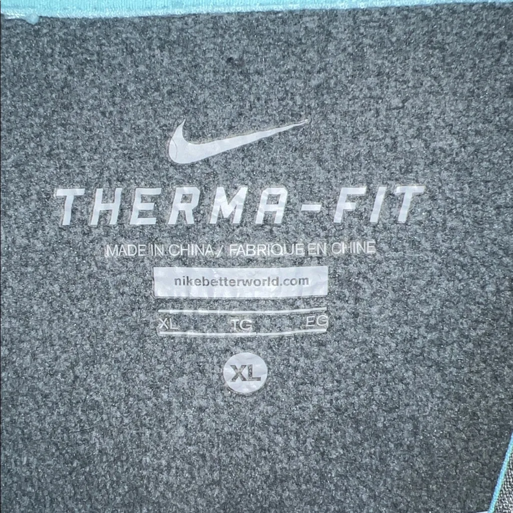Nike Gray and Light Blue Hoodie - Image 4