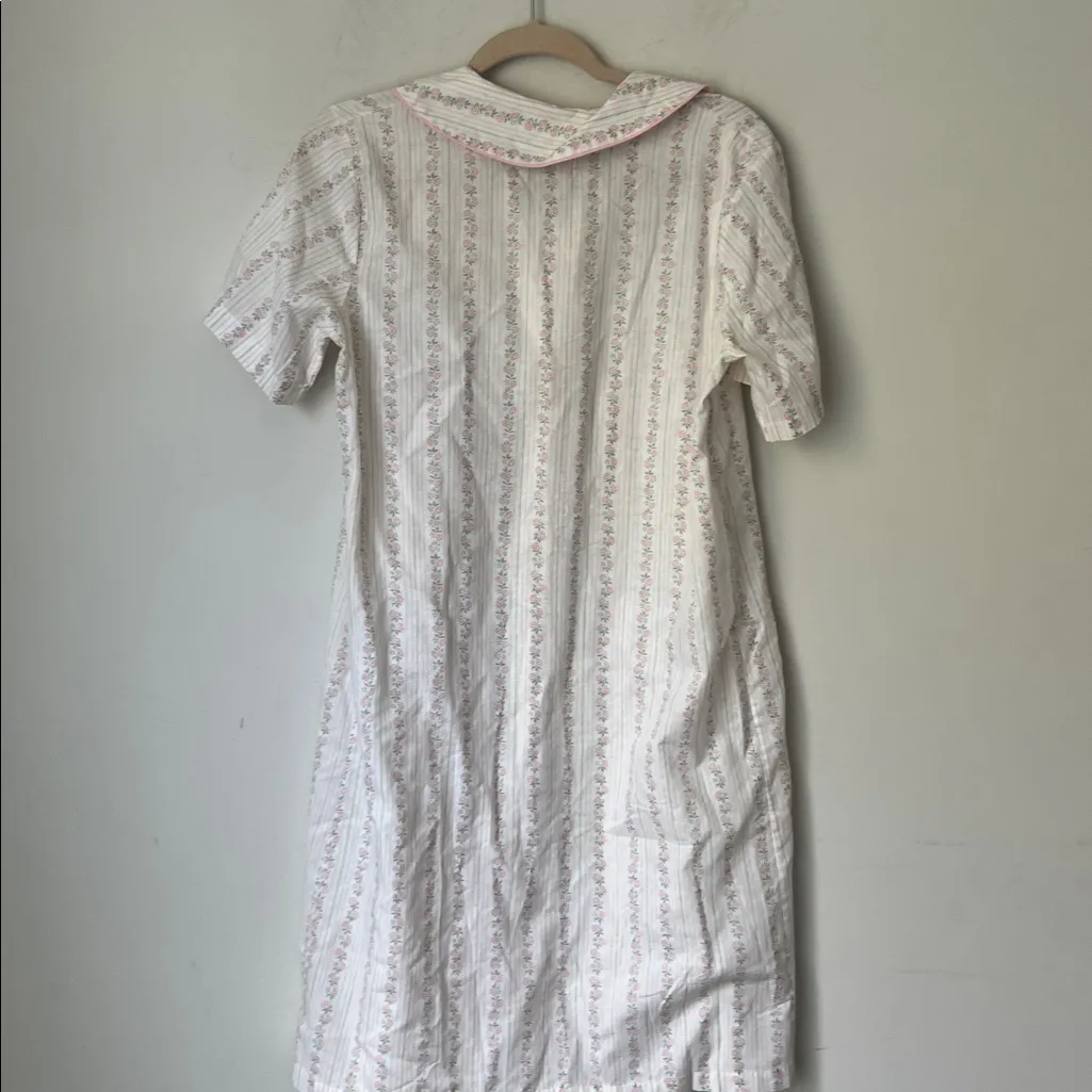 Vintage Katz Women’s Coquette Button Down Duster Floral Size Medium ^ White - Image 5