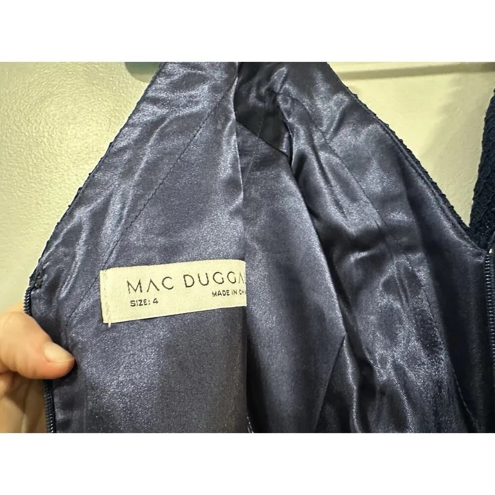 Mac Duggal 11152 Navy Floral Applique A-Line Evening Gown Sz 4 NEW - Image 10