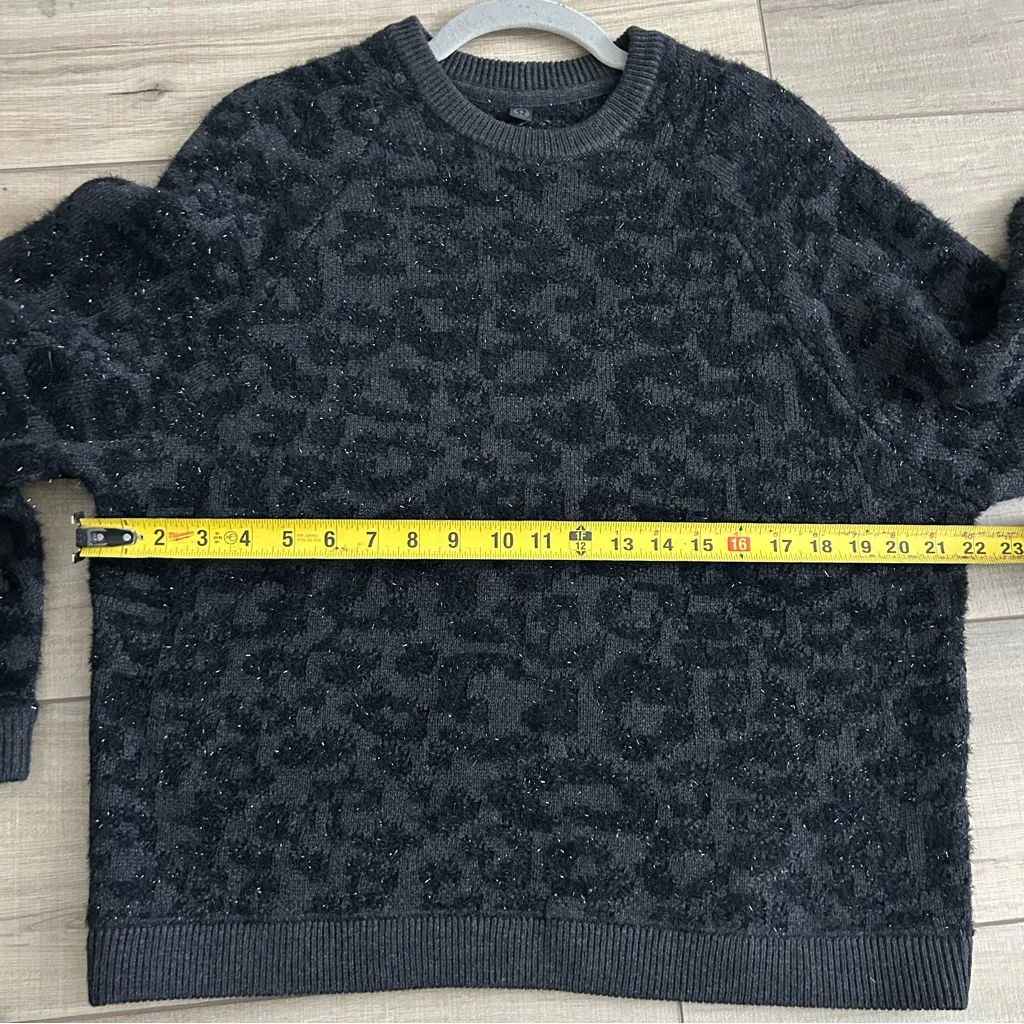 Lululemon Jacquard Knit Leopard Wool Blend Crew Neck Pullover Metallic Sweater M - Image 8