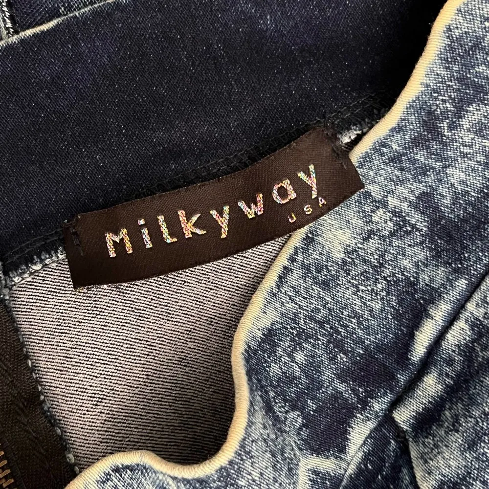 Milky Way Stretch Denim Miniskirt - Image 6