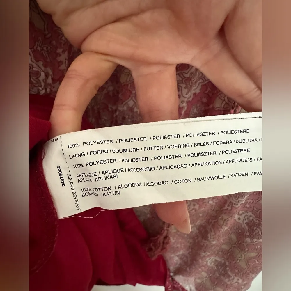 Mango Red Sleeveless Self Tie Embellished Geometric Print Tunic Dress - Image 5