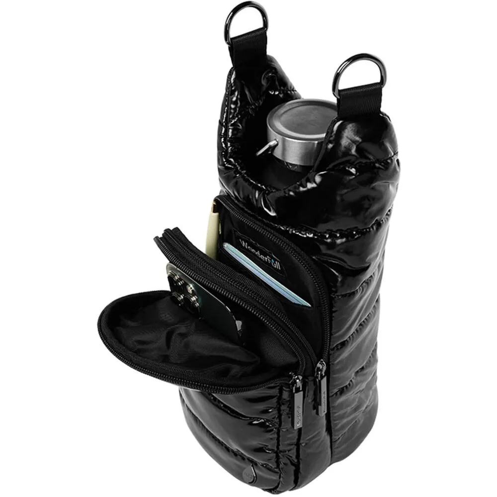 WanderFull HydroBag Water Bottle Carrier Quilted Crossbody Bag Glossy Black - Image 9