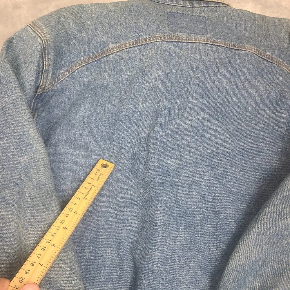 Vintage Jordache Denim Jacket  Embellished Sequined Acid Wash Parrot Design Sz L - Image 16